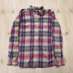 Lauren Ralph Lauren Shirt Womens Small Multicolor Plaid Button Up Long Sleeve